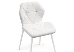 Стул на металлокаркасе Вальд экокожа белый / белый глянец