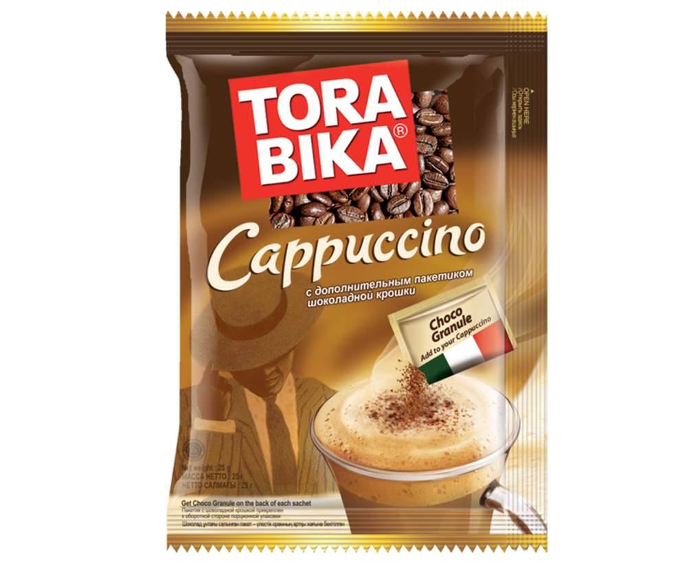Кофейный напиток Torabika Cappuccino, с дополнительным пакетиком шоколадной крошки, 25 г