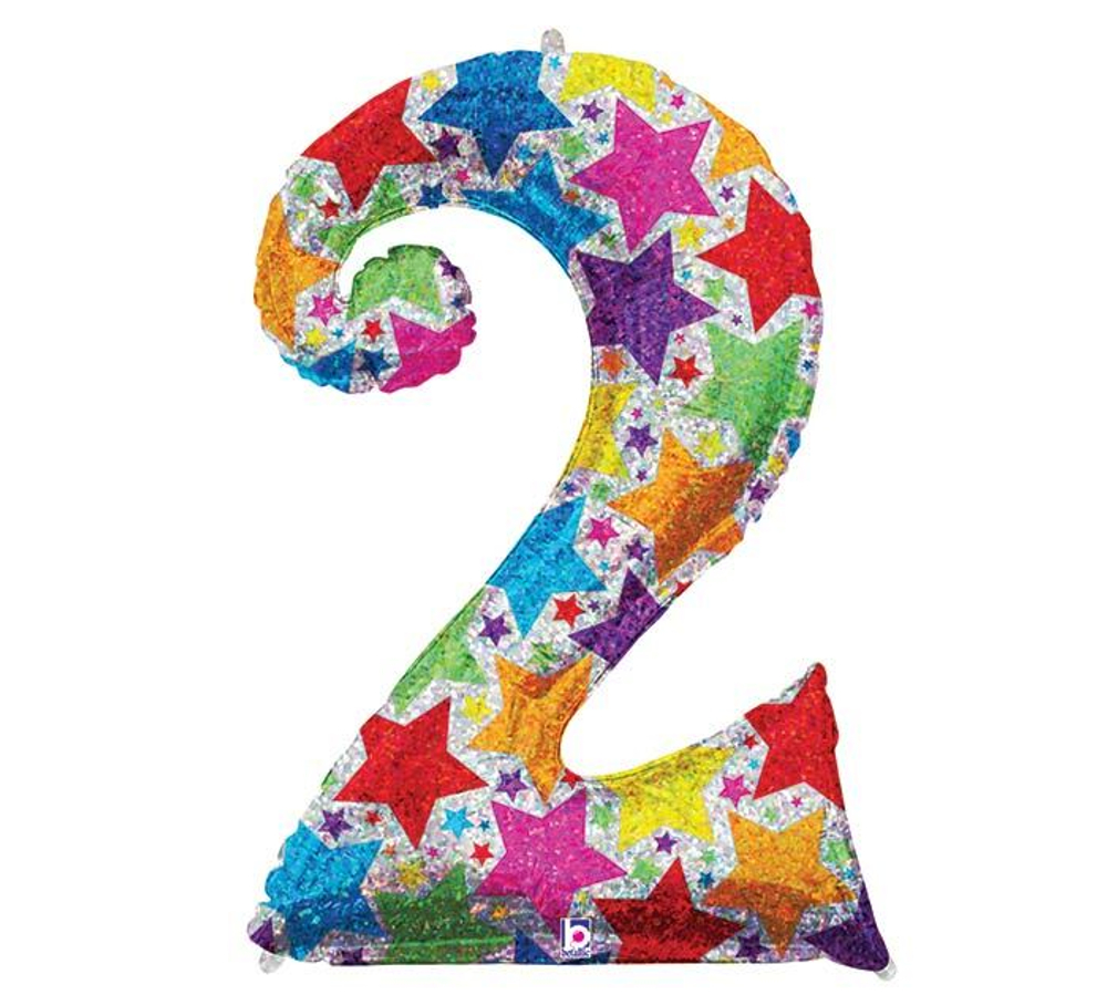 Г ЦИФРА 2 40" Звезды голография