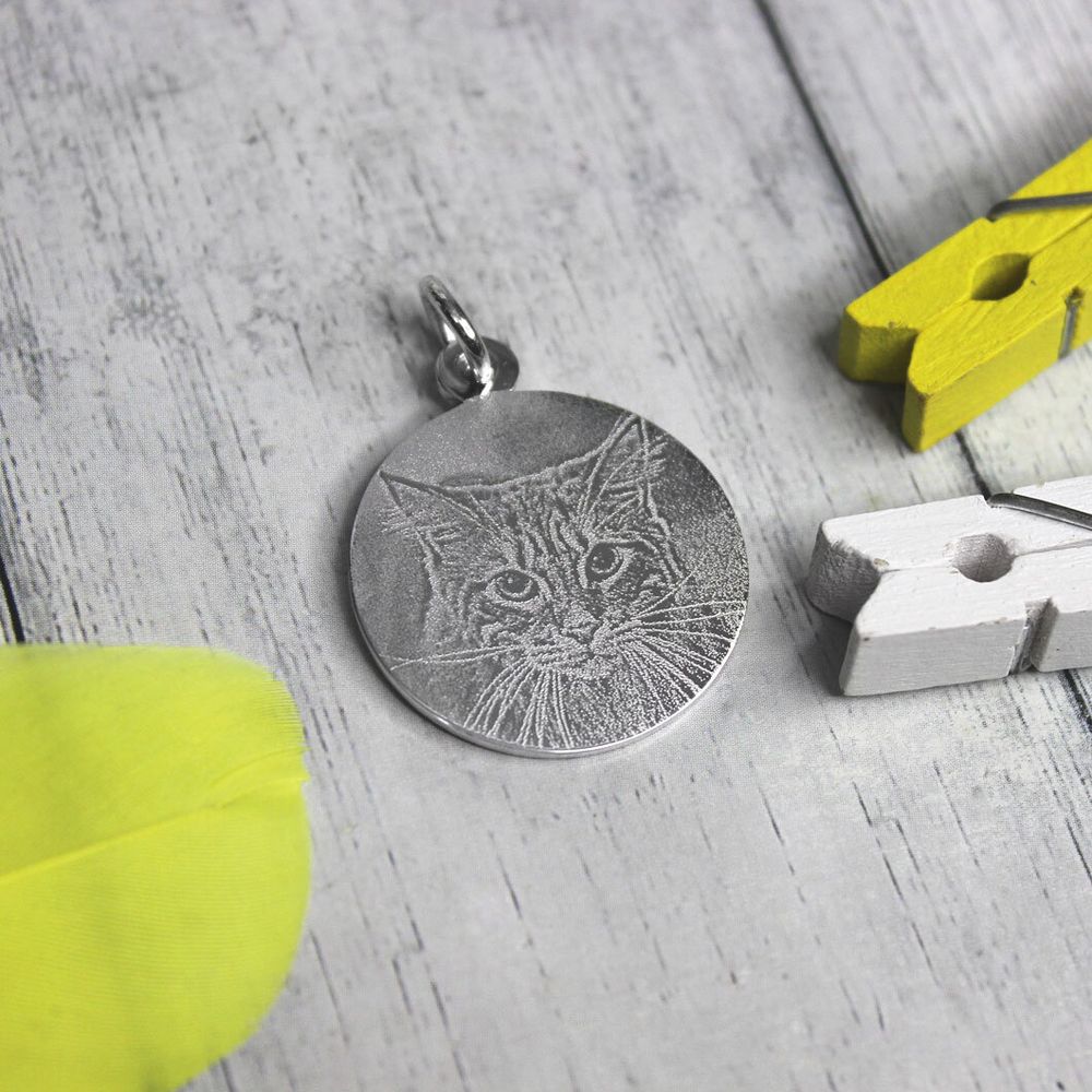 Серебряный кулон подвеска с гравировкой фотографии на заказ