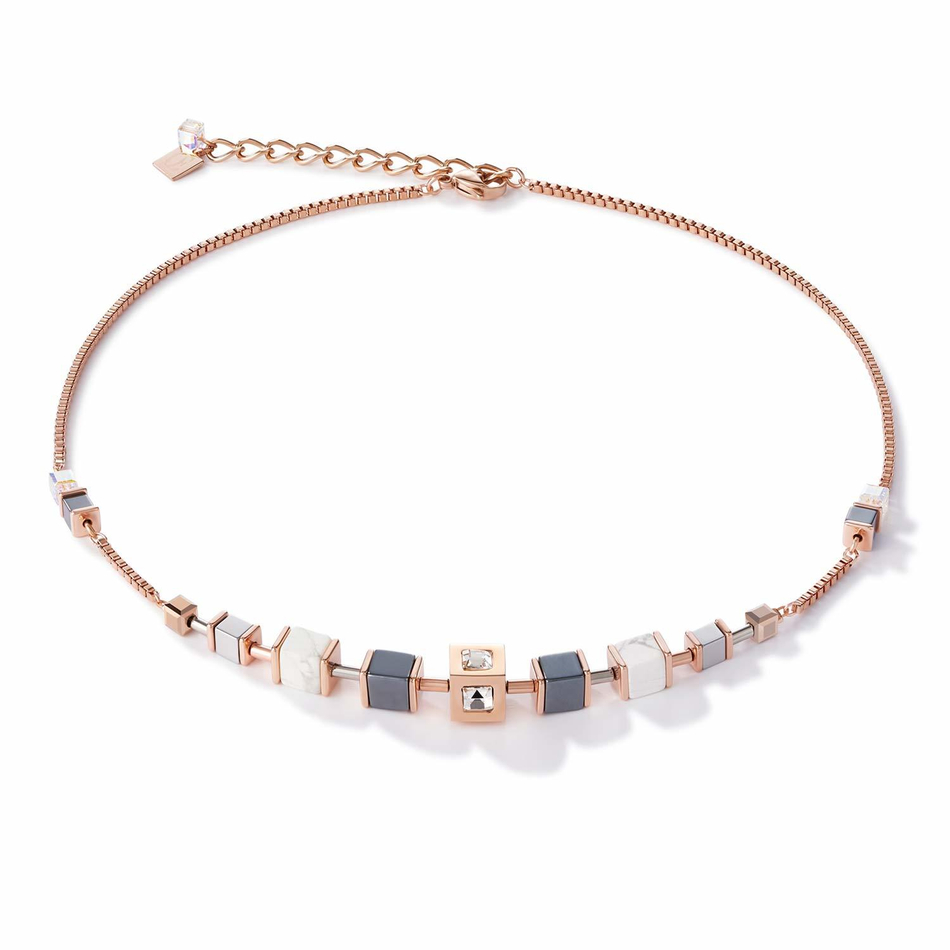 Колье Coeur de Lion Rose Gold 5051/10-1620 цвет белый, черный, прозрачный, золотой