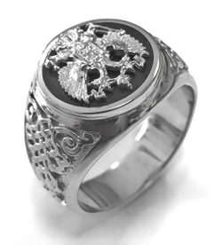 Ювелирное мужское кольцо из серебра "Герб"