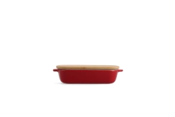 KitchenAid Керамическое блюдо 26x15,5x6,5 см + крышка Империя красный