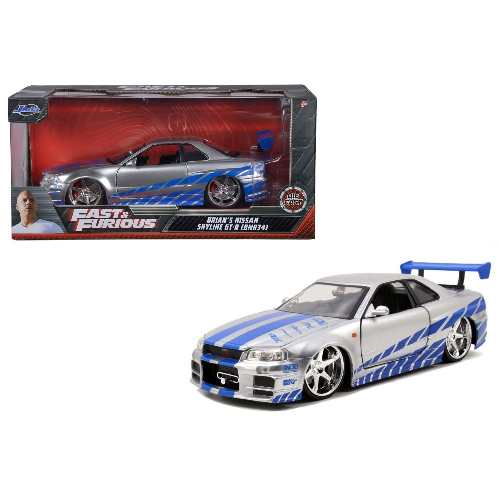 JADA Fast & Furious - Металлическая коллекционная машина 2002 Nissan Skyline GT-R (R34) 1:24 3971583