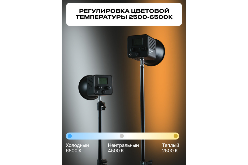 Осветитель светодиодный Raylab RL-40BI 2500-6500K 40W 3400mAh c акс-ми