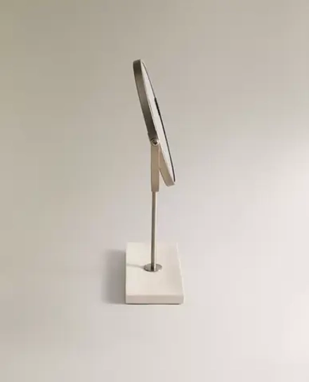 ZARA HOME КРУГЛОЕ ЗЕРКАЛО ИЗ БЕЛОГО МРАМОРА, ЖЕЛТОВАТО-БЕЛЫЙ