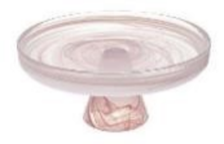 Блюдо на ножке d 28 см h 10 см, стекло, цвет / декор бело-розовый, Asos