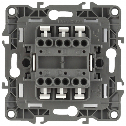 12-1106-03 ЭРА Переключатель двойной, 10АХ-250В, IP20, Эра12, алюминий