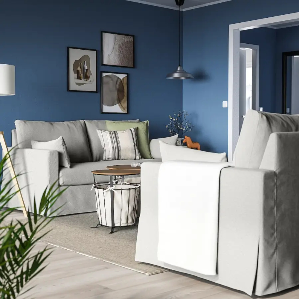 Диван 2-местный - IKEA HYLTARP/ХИЛТАРП ИКЕА, светло-серый