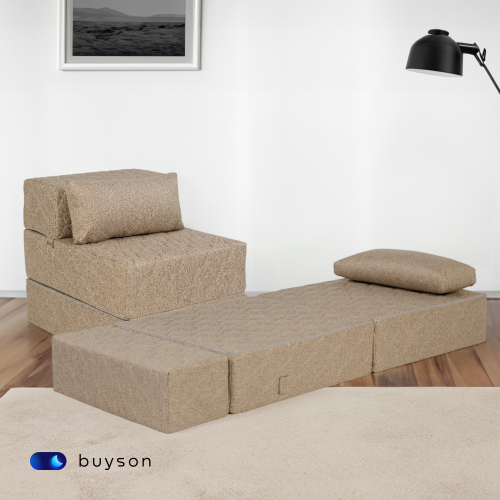Бескаркасное кресло-кровать (трансформер) BuyDream (бежевый)