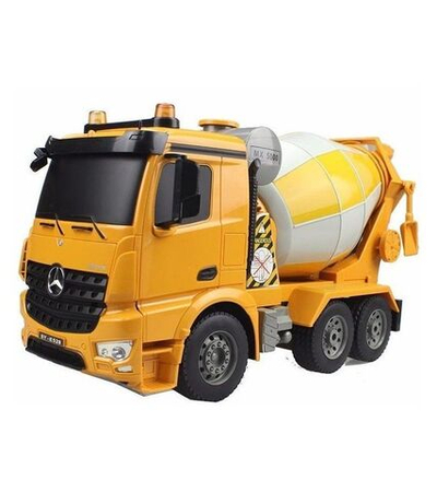 Радиоуправляемая бетономешалка Double Eagle Mercedes-Benz Arocs 1:20 с звуковыми эффектами и подъемным кузовом