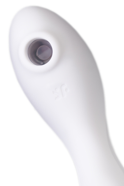 Вакуумный стимулятор клитора с вибрацией Satisfyer Curvy Trinity 5 Connect App, белый, 16,5 см