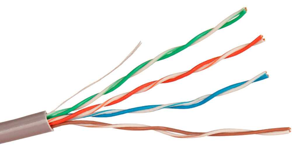 Кабель витая пара U/UTP 5e кат. 4 пары Exegate UTP4-C5e-CU-S26-IN-PVC-GY-305