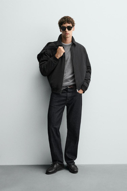 ZARA УТЕПЛЕННЫЙ БОМБЕР, ЧЕРНЫЙ