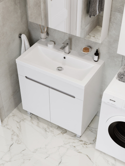 Тумба под раковину без столешницы DIWO Коломна 80 напольная, глянцевая белая