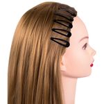 Заколки для волос НАБОР 5 шт., 5 см, клик-клак, чёрный, глянцевый, MONTE VITA, 457077