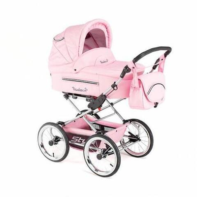 Детская коляска Reindeer Style Leather Collection 3 в 1 с конвертом (розовый)