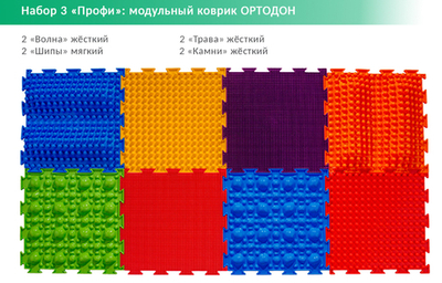 Ортопедический модульный коврик ОРТОДОН ПРОФИ (8 модулей)