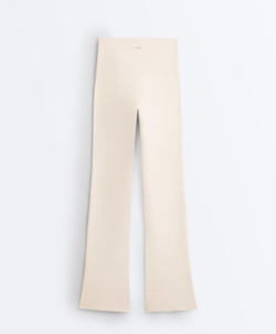 OYSHO Брюки клеш с высокой посадкой Flare Comfortlux High Rise, светло-бежевый