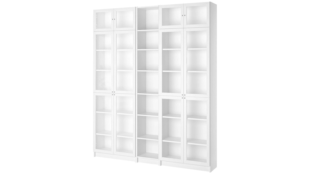 Стеллаж Билли 15 Белый Фасадный 0101 200*30*237 см, Белый   Фиеста