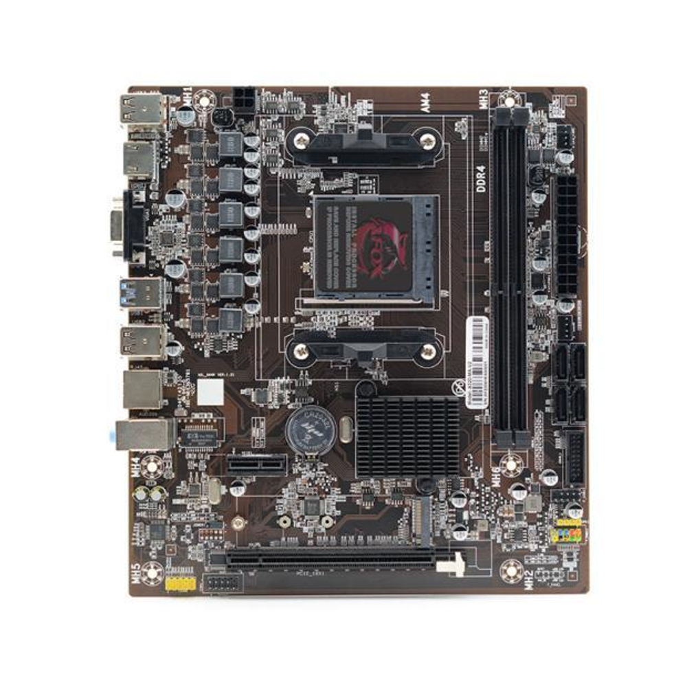Материнская плата AFOX A320-MA-V2, SocketAM4, mATX, Retail, 2xDDR4, PCIe3.0, 1xM.2, GLAN, 6xUSB2, 4xUSB3, VGA, HDMI
