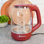 Чайник электрический 1,8л Sakura SA-2736R стеклянный с точечной подсветкой