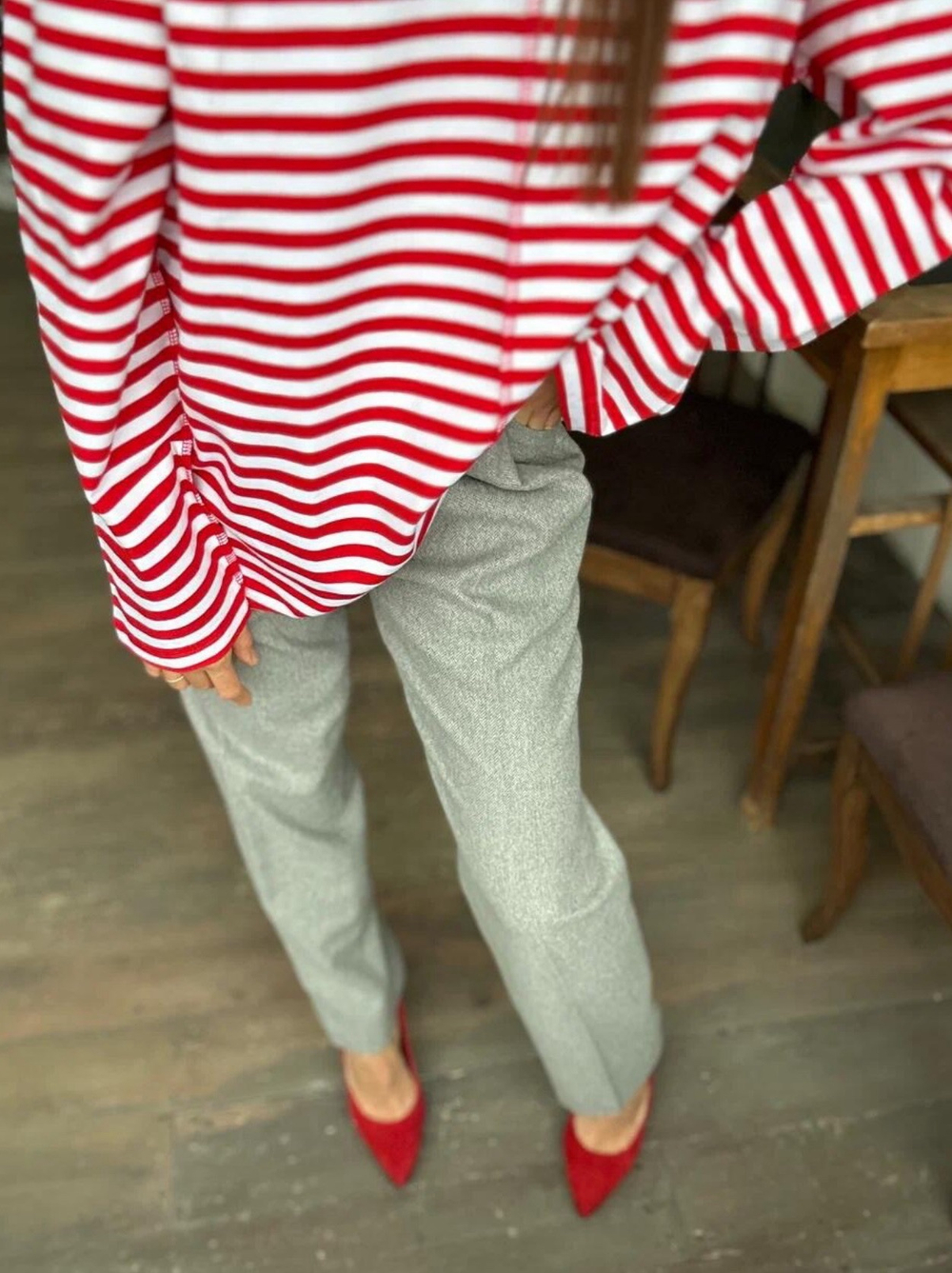 Тельняшка ягодно-белая