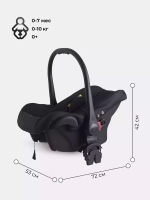 Автокресло "Carlo" (Riko) Black группа 0+  (0-13 кг)