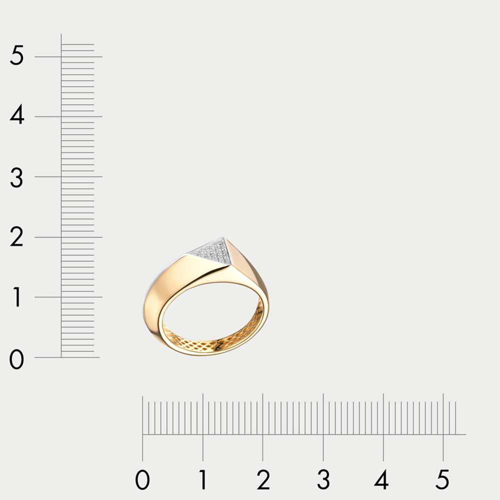 Кольцо женское из комбинированного золота 585 пробы с фианитами (арт. дф110980рл)