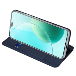 Чехол книжка из PU кожи синего цвета от Dux Ducis для смартфона Honor 400 Lite, серия Skin Pro Series Case