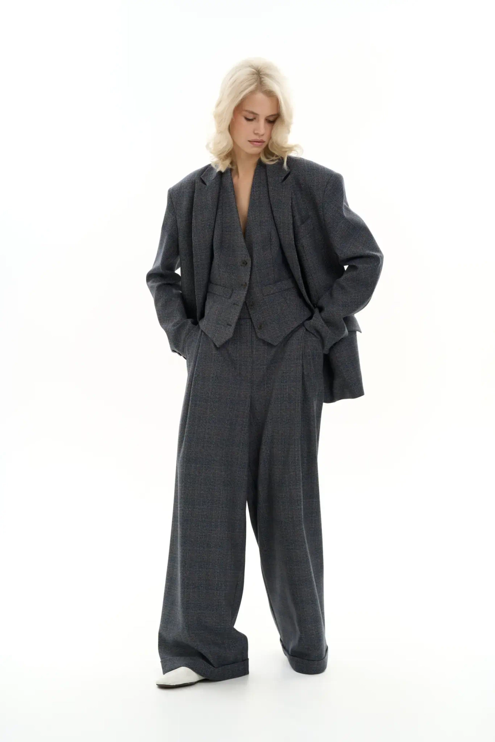 Жакет с мужского плеча в клетку