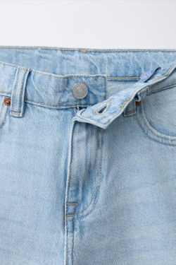 ZARA ДЖИНСОВЫЕ ШОРТЫ RELAXED BAGGY, ГОЛУБОЙ