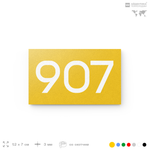 Номер на дверь 907, табличка на дверь для офиса, квартиры, кабинета, аудитории, склада, желтая 120х70 мм, Айдентика Технолоджи