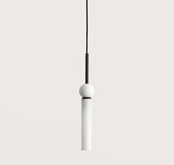 Подвесной светильник Delie черный металл - белый мрамор