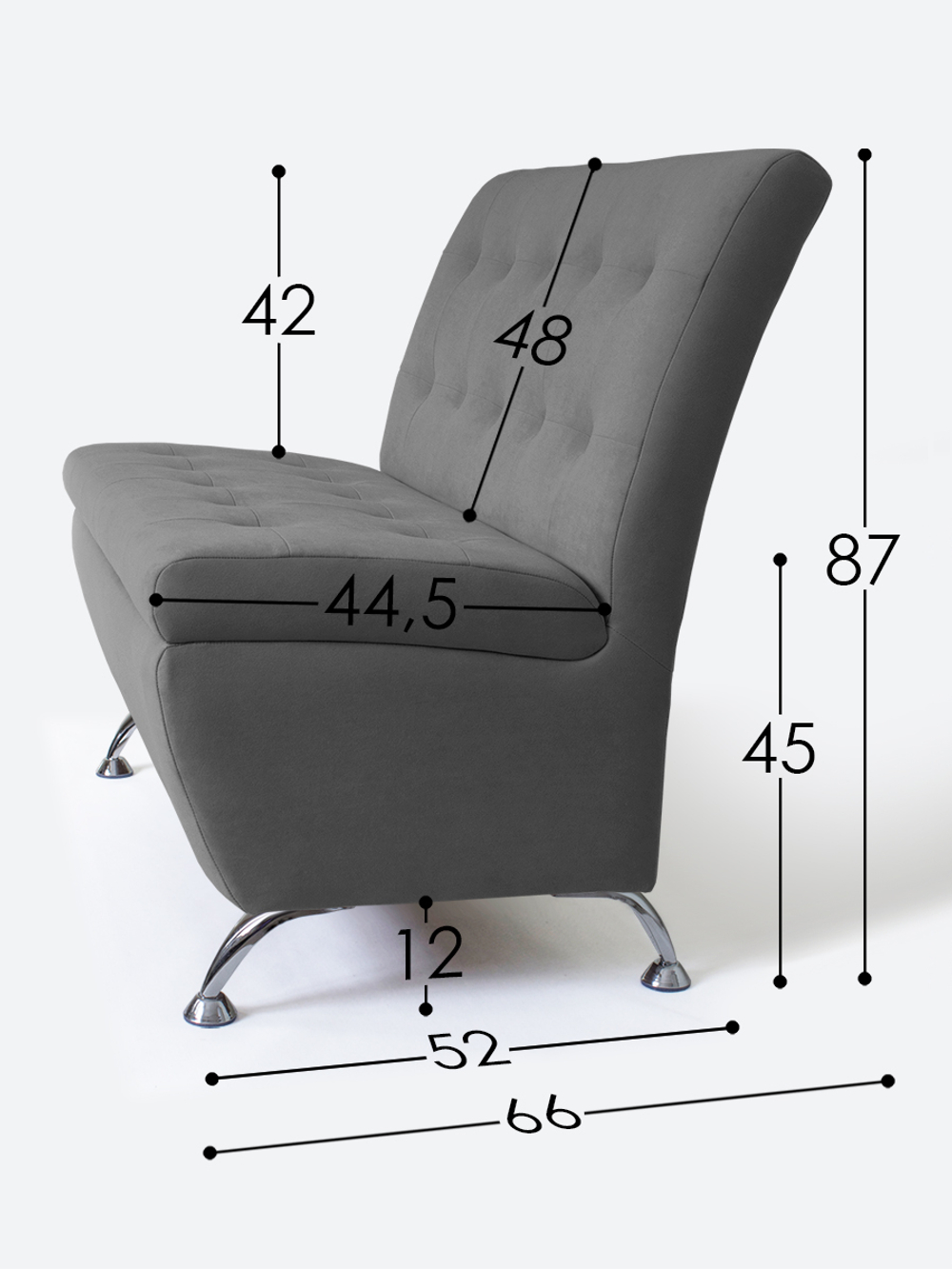 Диван прямой "Форма" с декоративной прошивкой