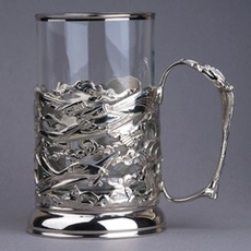 Подстаканник "Авиация" никелированный (художественное литье)