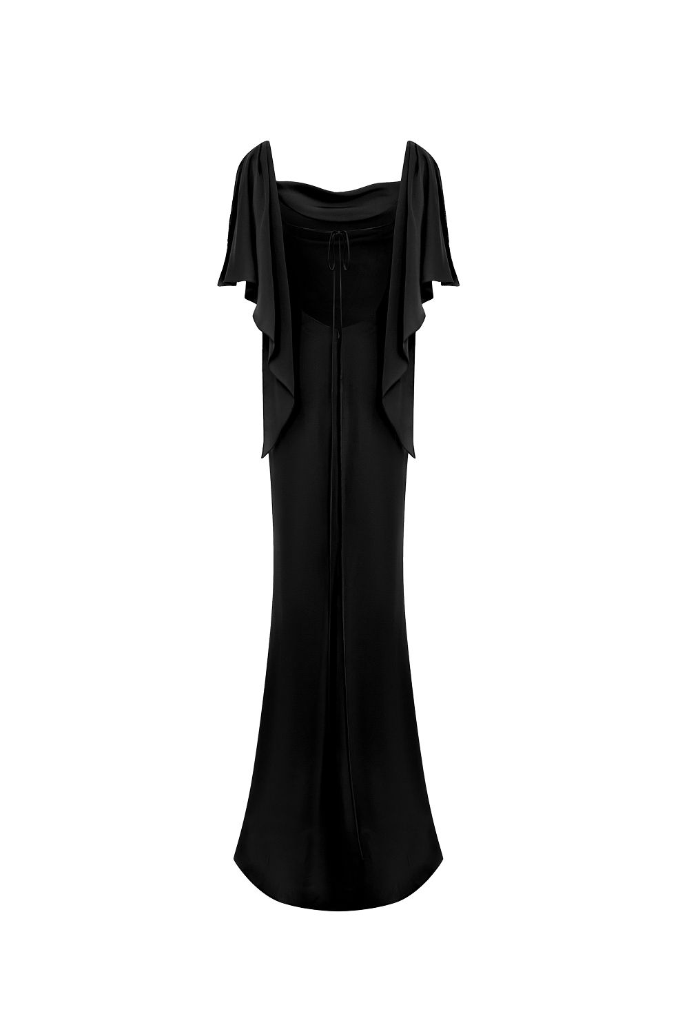 Платье макси из вискозного крепа с драпировкой и открытой спиной