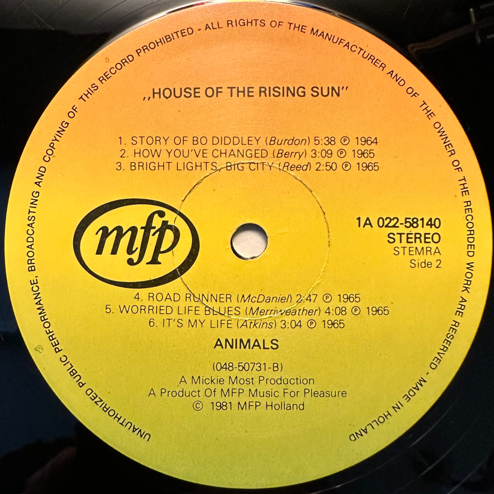 The Animals - House Of The Rising Sun (Голландия 1981г.)