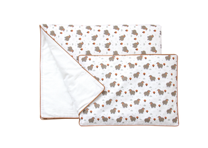 Постельное бельё в детскую кроватку «Серые овечки» (кант, сатин)