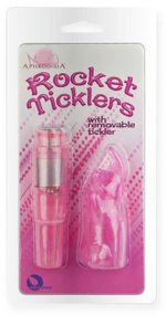 Вибромассажер с насадкой Rocket Ticklers (Цвет: розовый)