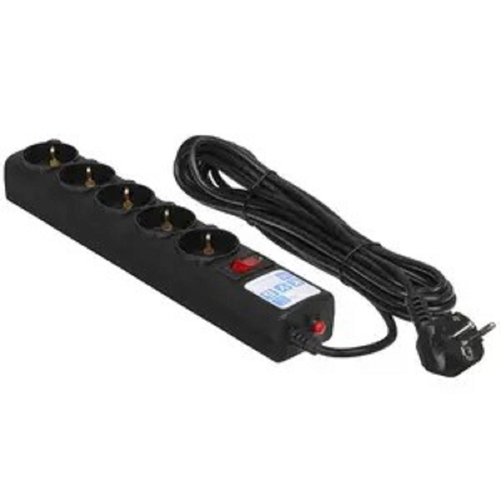 PowerCube Фильтр-удлинитель 5.0м, 5 розеток,10А (SPG5-С5), черный графит