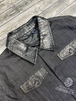 Куртка Angelo Galasso со вставками из кожи питона