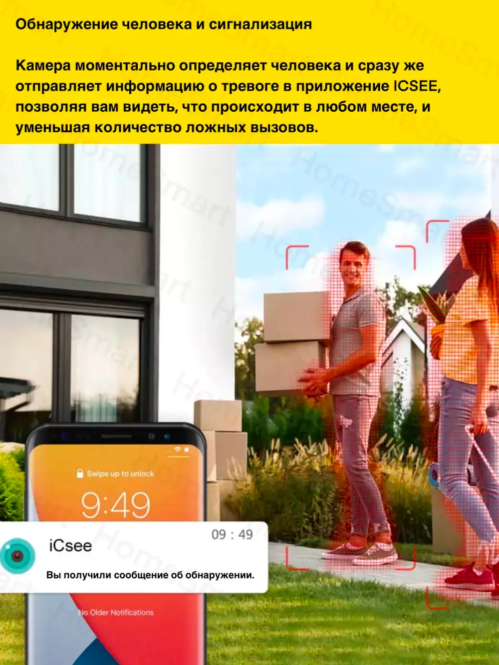 Камера видеонаблюдения уличная для дома Wi-Fi 64ГБ 3м