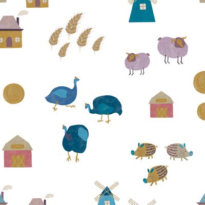 Ферма, цесарки, хрюшки, овечки