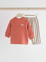 Свитшот и штаны в комплекте для малышей Next N22-636, Кирпичный, Бежевый