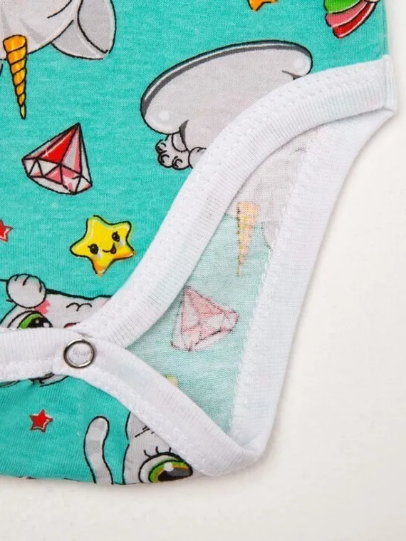 Боди детское, цвет мята, рост 62 см