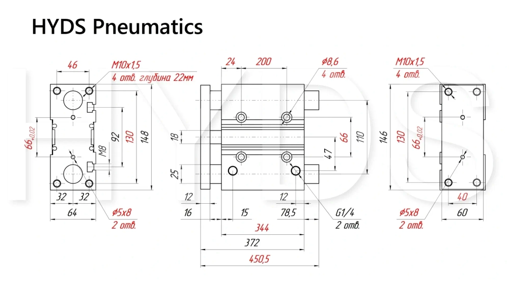 MGPM50TF-300Z Пневмоцилиндр