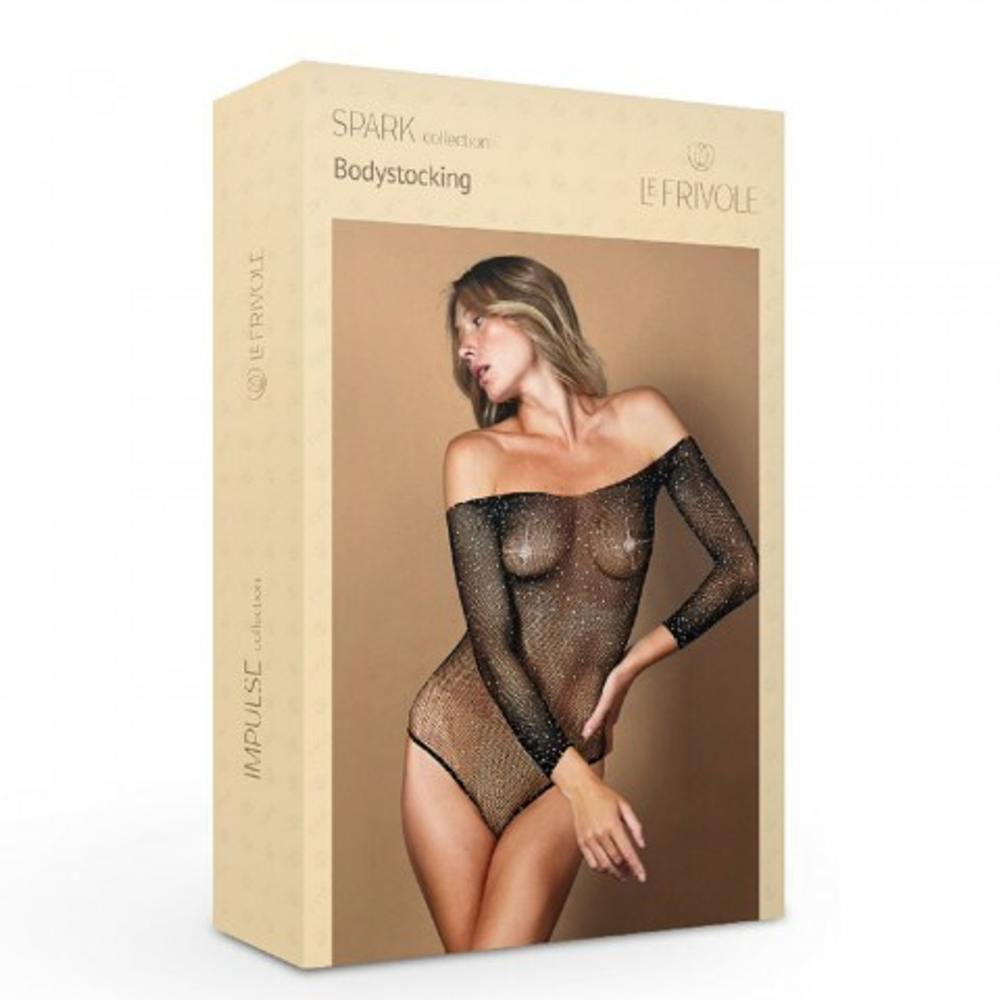 Боди со стразами и длинными рукавами Le Frivole Spark