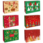 Пакет бумажный подарочный новогодний, тиснение фольгой, 32x26x12см (Академия Групп)