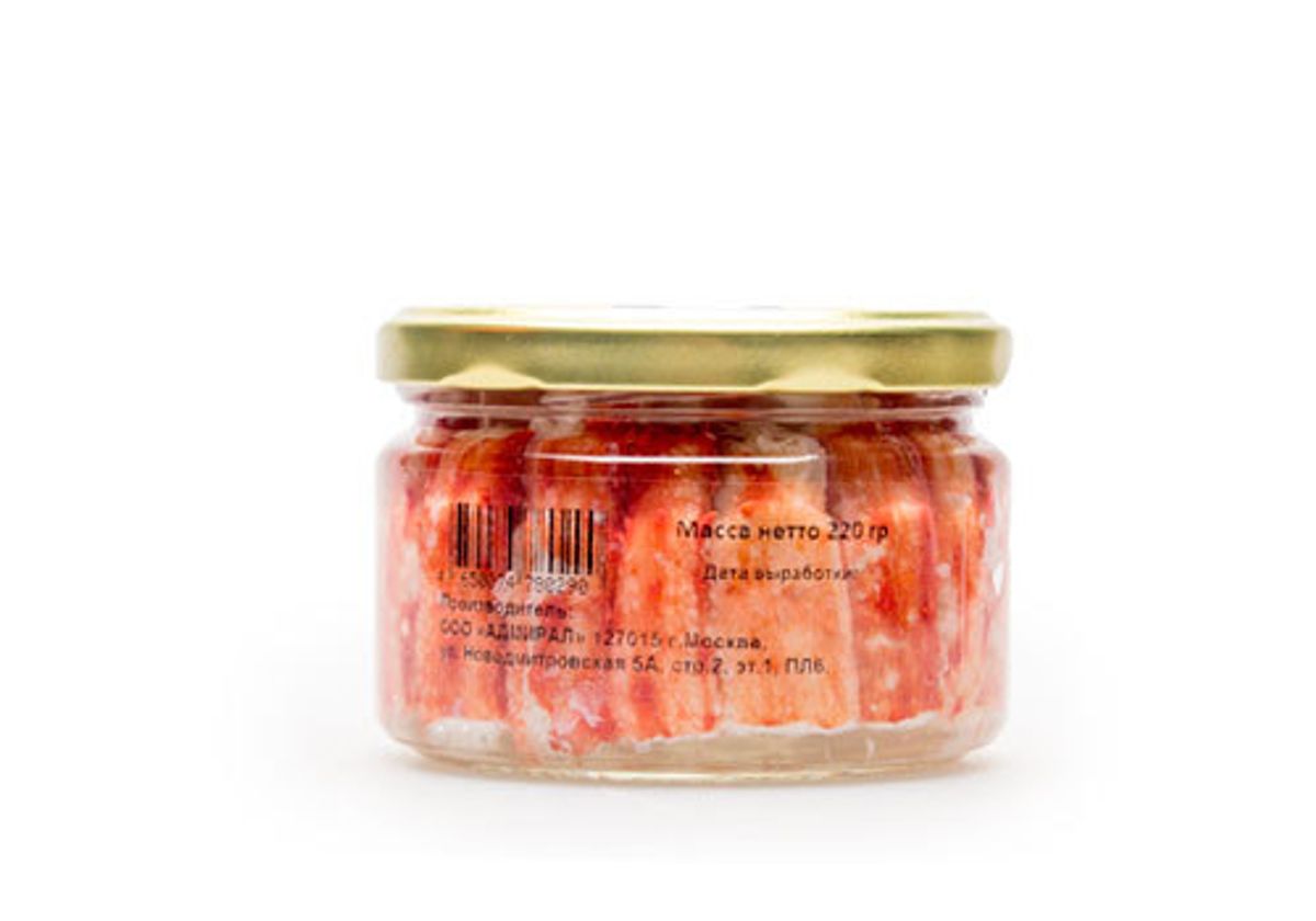 Мясо краба в солевой заливке, 220г